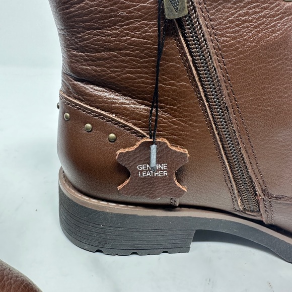 American Rag Womens Tatum Leather Studded Combat Boots, Cognac Leather, Size 6.0 - Picture 5 of 10